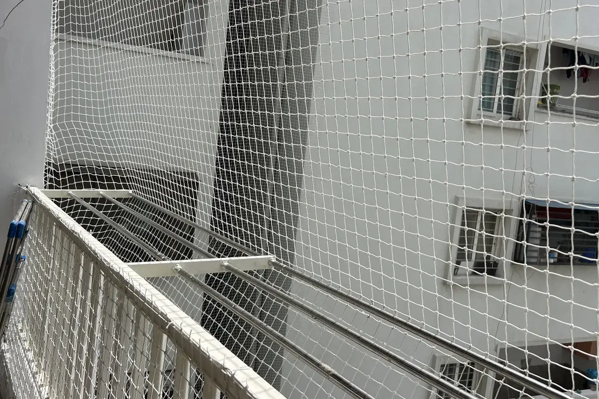 Utility Area Safety Nets in Financial District apartment