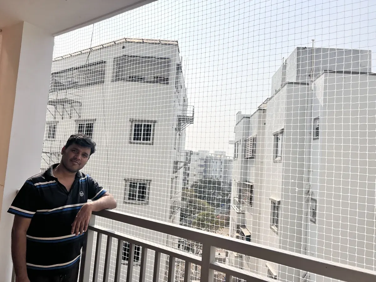 Safety Net installation at an LB Nagar apartment