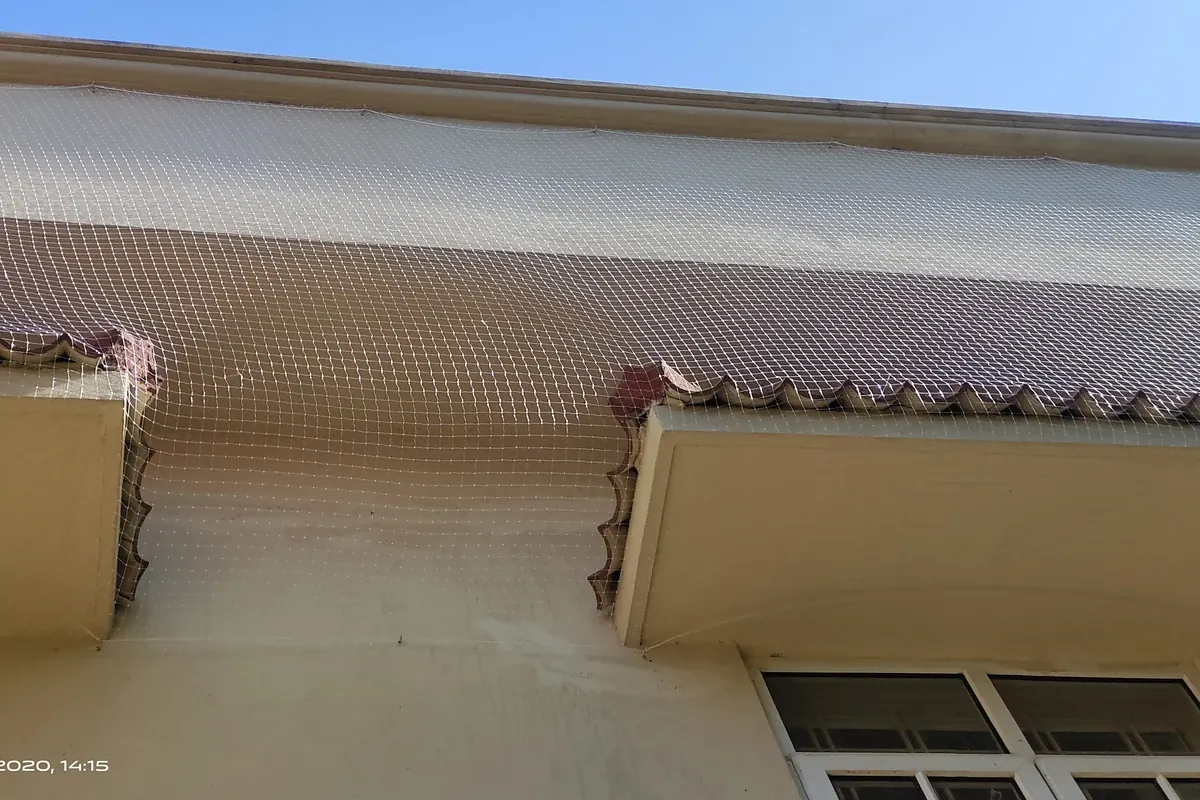 Madhapur apartment utility area for safety nets bird control and cloth hanger planning