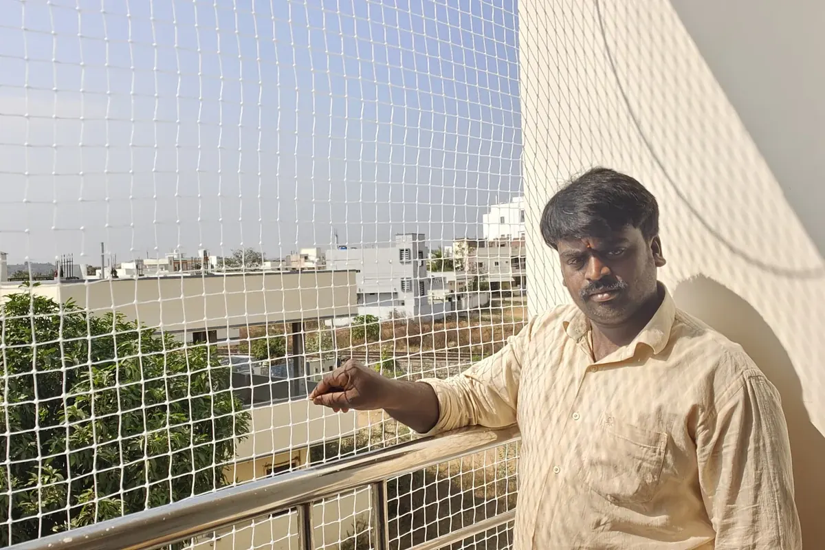 Balcony Bird Nets in a Miyapur apartment
