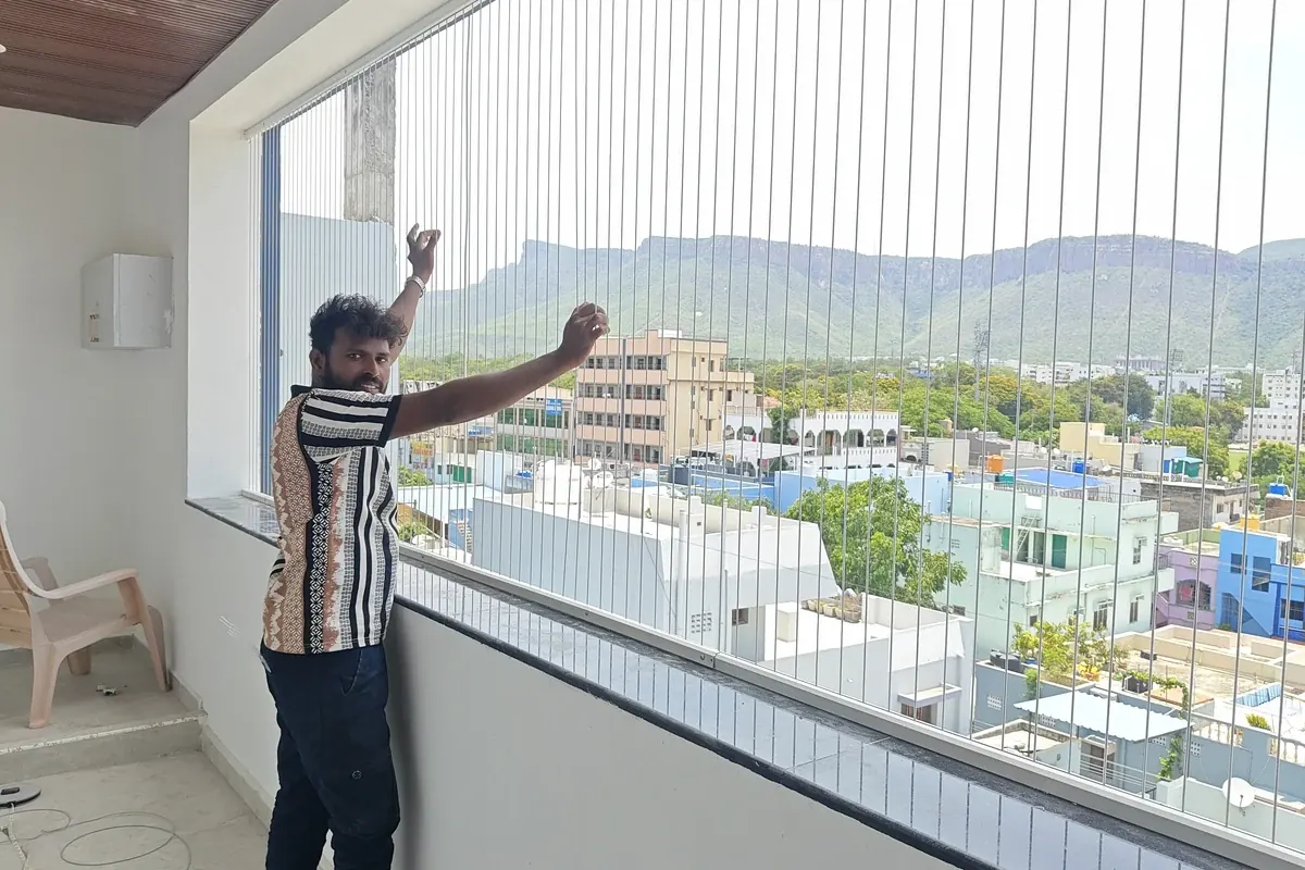 Window Invisible Grills in a Nizampet apartment