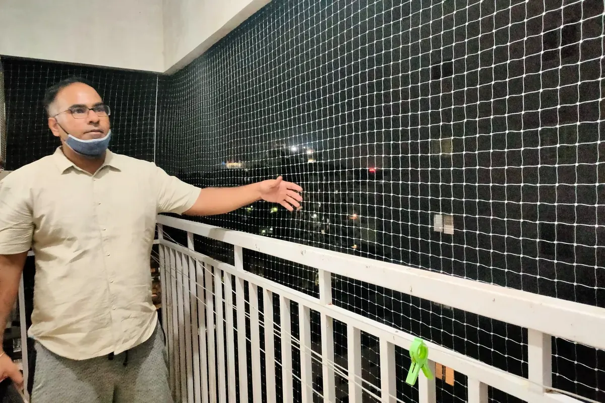 Balcony Bird Nets in Uppal apartment